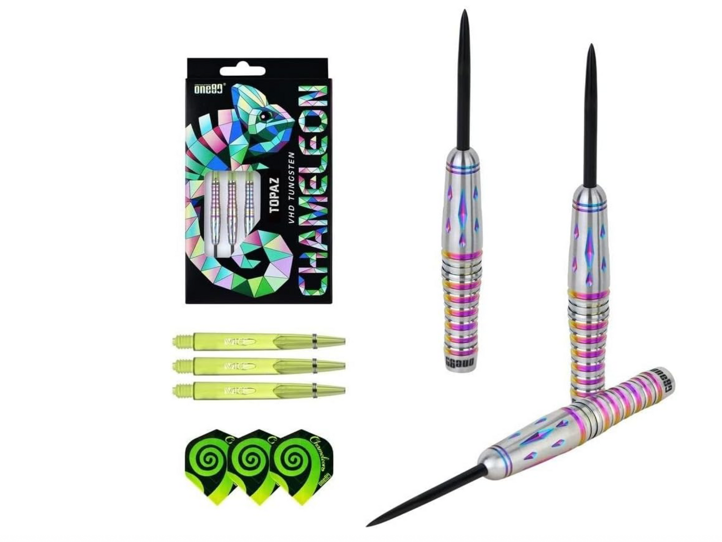 ONE80 CHAMELEON DARTS - STEEL TIP - TOPAZ 24G