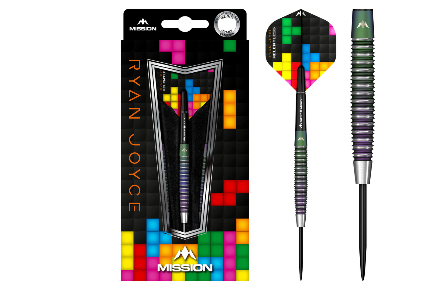 MISSION RYAN JOYCE DARTS - STEEL TIP - RELENTLESS - PVD CORAL 25G