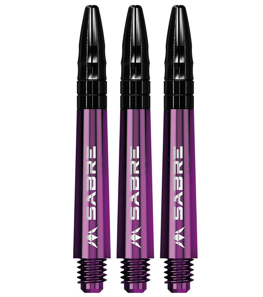 MISSION SABRE SHAFTS - POLYCARBONATE DART STEMS - PURPLE - BLACK TOP