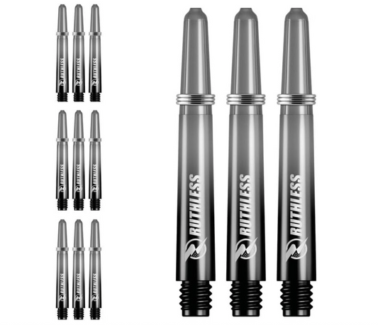 RUTHLESS DEFLECTAGRIP DART SHAFTS - NYLON STEMS WITH SPRINGS - BLACK TWEENIE