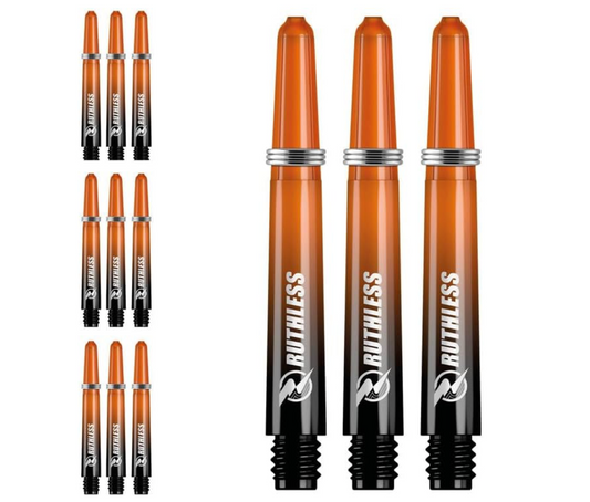 RUTHLESS DEFLECTAGRIP PLUS DART SHAFTS - POLYCARBONATE STEMS WITH SPRINGS - ORANGE MEDIUM