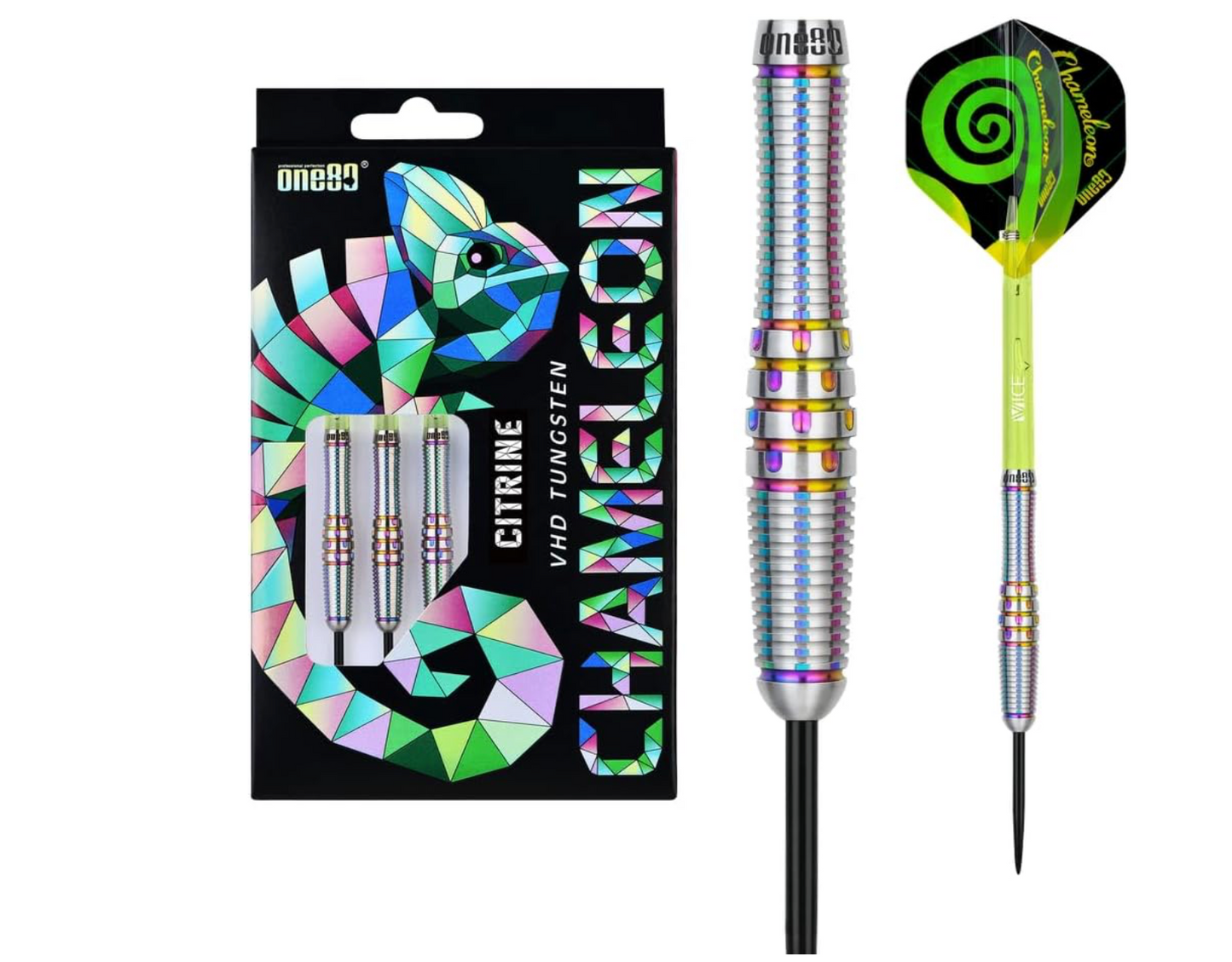 ONE80 CHAMELEON DARTS - STEEL TIP - CITRINE 24G