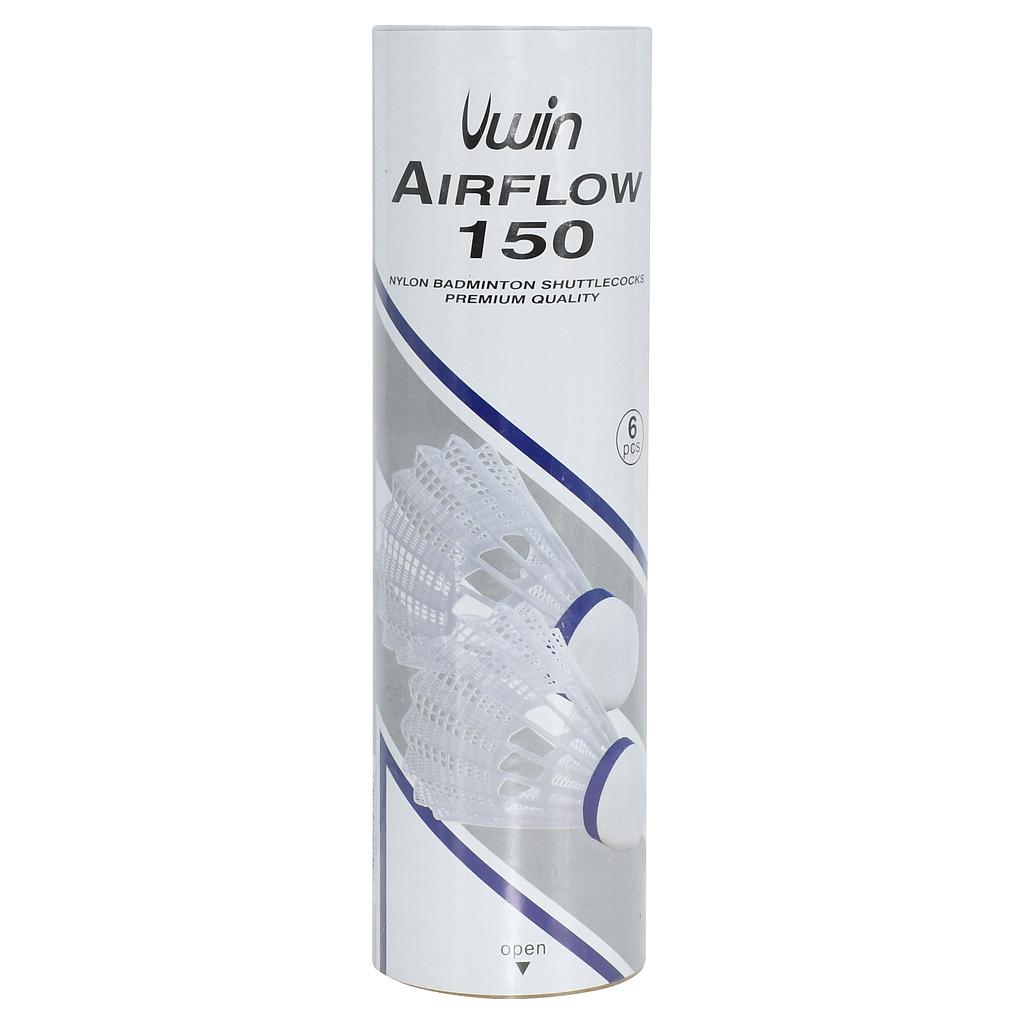 Uwin Airflow 150 Badminton Shuttlecock White Tube Of 6