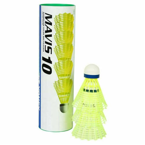 Yonex Mavis 10 Badminton Shuttlecocks Yellow Tube Of 6